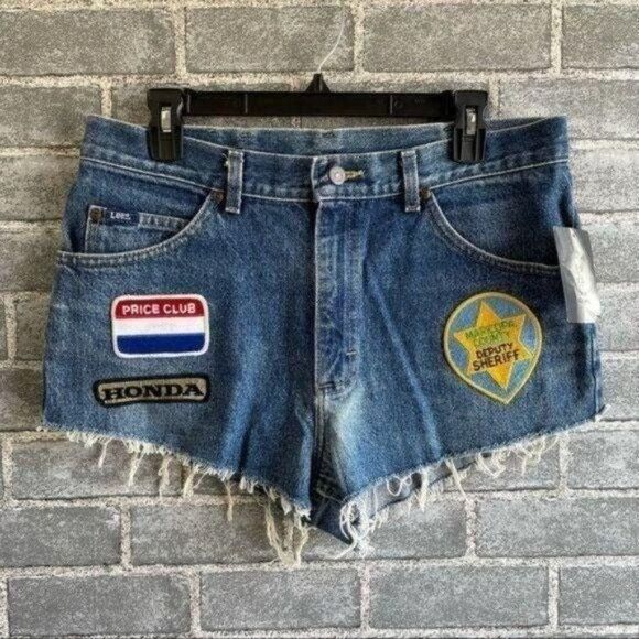 Lee Urban Renewal Vintage Remade Jean Shorts Patch - Picture 2 of 10